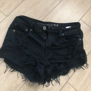 black high waisted ae shorts